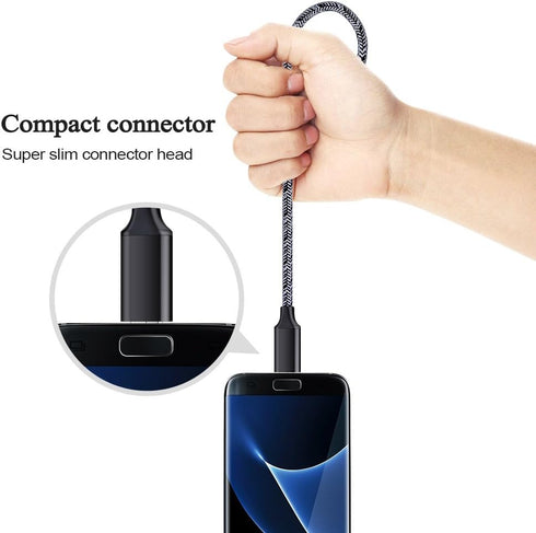Short Micro USB Cable 2-Pack, 1.6+3FT Phone Charger Power Cords Android Fast Charging Cables Compatible with Samsung Galaxy J7 S6 S7 Edge J3,Note ...