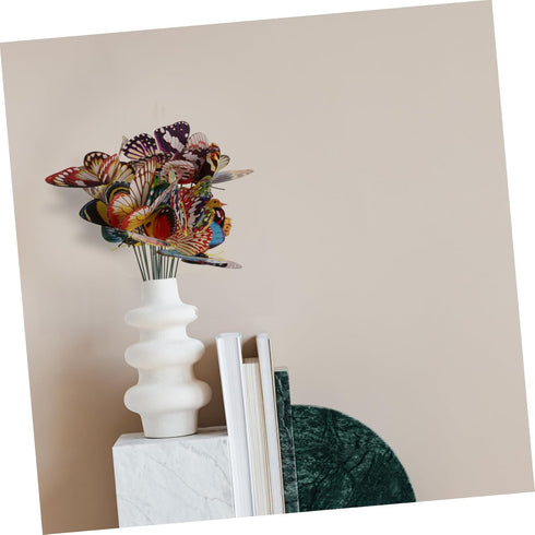 Flower Decor 24pcs Butterfly Garden Decoration Beautiful Decoration Metal Stakes Outdoor Garden Stakes Metal Lawn Ornaments Windmill Decor Foot Ha...