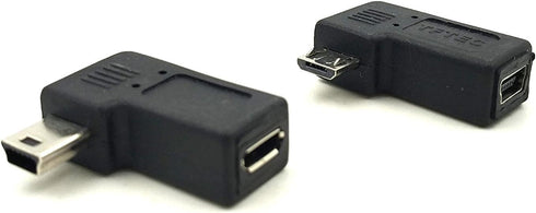 Duttek 90 Degree Micro USB to Mini USB Combo Adapter, Right Angle Mini USB Male to Micro USB Female Adapter Easy to Carry 1 Pack...