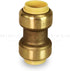 Everflow Supplies Pushlock UPSC12 1/2 Inch Long Push X Push Coupling for Push-Fit Fittings, Made with No Lead DZR Forged Brass, Connects PEX, CPVC...