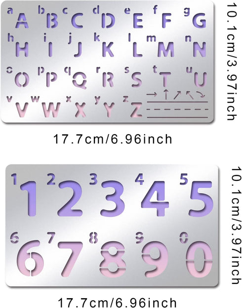 Metal Number Alphabet Stencils Mixed Letter Number Stencils Stainless Steel Number Alphabet Template for Painting Wood Carving Drawings Woodburnin...
