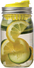 Jarware Mason Jar Fruit Infuser Drink Lid, Alex's Lemonade Stand, Plastic, Yellow, Set of 2, Regular Mouth...