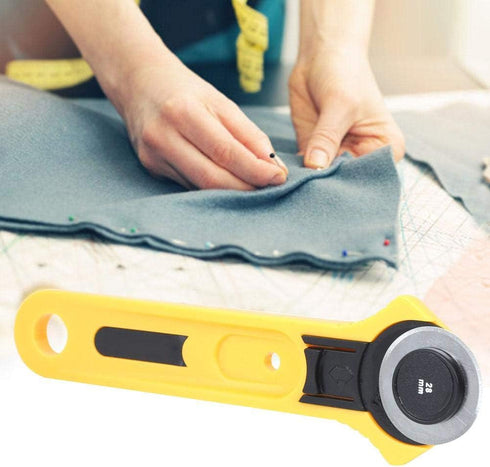 Rotary Cutter with Blade Handheld Rotary Roller Cutter Sewing Craft Cutting Tool Cloth Sewing Cutter Craft Supplies for Crafting Sewing Quilting P...