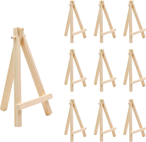 10 Pcs Wooden Easels Mini Easel Stand Small Easels for Display Tripod Cards Stand Art Craft Display Easels(6 Inch)...