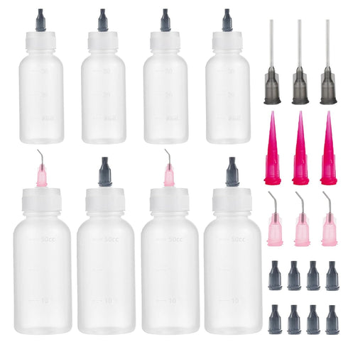 8 Pack 30ml+50ml Glue Squeeze Bottle, Precision Tip Applicator Bottle, Needle Tip Squeeze Bottle, Glue Applicator Bottles, for Paint, Quilling, Cr...