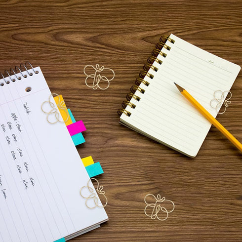 CRASPIRE 30Pcs Butterfly Paper Clips Gold Binder Paperclips Clamps Bookmark Clips Planner Memo Dispenser for Office Supplies School Home File Note...