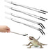4 Pcs Extra Long Stainless Steel Reptile Feeding Tongs Rubber Tip Bearded Dragon Aquarium Straight and Curved Long Tweezers Terrarium Feeder Tool ...