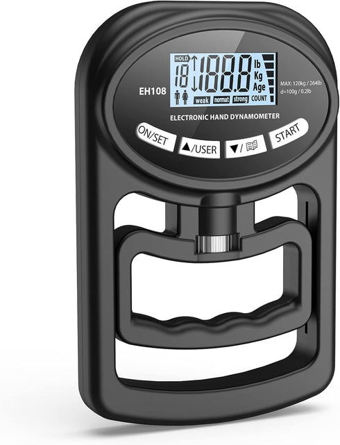 Hand Dynamometer Grip Strength Trainer - Electronic Hand Grip Strength Tester Grip Strengthener Hand Exerciser Meter Digital Hand Grip Training Ga...