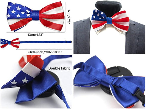 Awlsyj 4th of July Patriotic Costumes Set Elastic Suspenders Bow Tie Necktie Socks American Flag USA Independence Day Party...