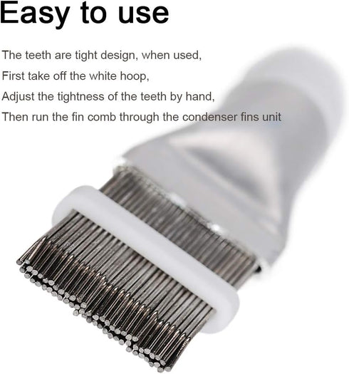 2 PCS Stainless Steel Fin Comb,Condenser Comb,Air Conditioner Fin Cleaner Repair Tool,Air Conditioning Brush Warping Comb Accessories...