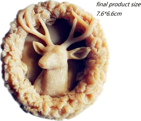 Deer Silicone Animal Soap Mold - Round Shape for Candle and Cake Decoration...