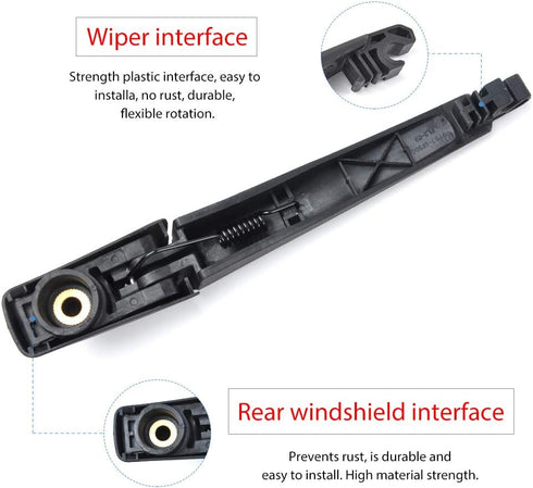 OTUAYAUTO 85242-42040 Rear Windshield Wiper Arm Blade Set - Replacement for Toyota RAV4 2013-2018, Jeep Compass 2017-2023...