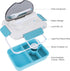 Bento Lunch Boxes for Adults, Blue, 5 Compartment Lunch Box Containers, Reusable & Leakproof, 9 x 6.5 x 2.7 in...