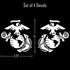 Marine Corps Vinyl Decal Eagle Globe & Anchor - United States Marine Corps - USMC Vinyl Decals - Set of 4 4" White EGA Emblem...