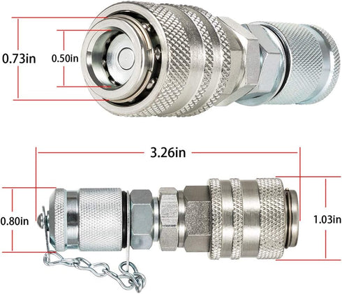 Hydraulic Pressure Test Coupling Kit Fits for Parker PD Series Coupler, Caterpillar Case John Deere Excavator Construction Machinery...