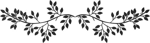 Hotop 2 Pieces Metal Tree Leaf Wall Decor Vine Olive Branch Leaf Wall Art Wrought Iron Scroll Sculptures Above the Bed, Living Room, Outdoor Decor...