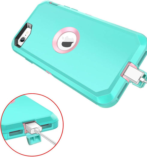 for iPhone SE 2022/2020 Case Built-in Screen Protector Shockproof Dust/Drop Proof 3 in 1 Full Body Rugged Heavy Duty Cover for Apple iPhone SE 3rd...
