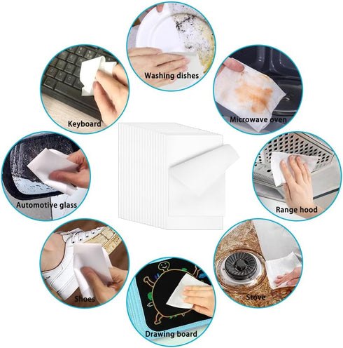 DanziX 20 Picese Magic Sponge Erasers,Cleaning Sponges Sheets,Household Cleaner Pads,Thin Nano Cleaner Pads Eraser Wipes for Kitchen,Shoe,Furnitur...