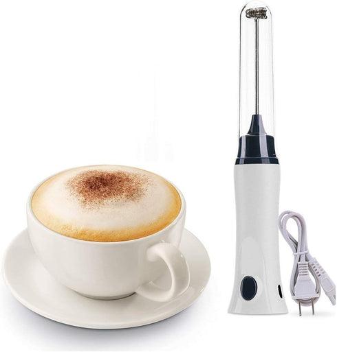 Rechargeable Eggbeater Handheld Stainless Milk Frother Foamer Blender Coffee Mixer with Charging Cable...