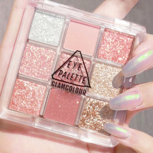 Kayswang 9 colors glitter eyeshadow palette makeup palette matte high pigment color cream texture natural eye shadow powder eye shadow palette in ...