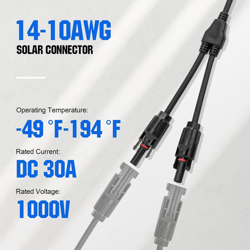 ECO-WORTHY Solar Connectors Y Branch Parallel PV Adapter Cable Wire Plug Tool Kit for Solar Panel(M/FF+F/MM)...