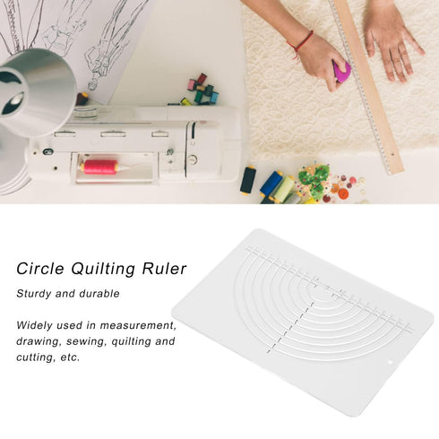 Circle Quilting Ruler Semicircle Clear Acrylic Highly Accurate Wide Application Sewing Measuring Templates Geometric Rulers for Office and School ...