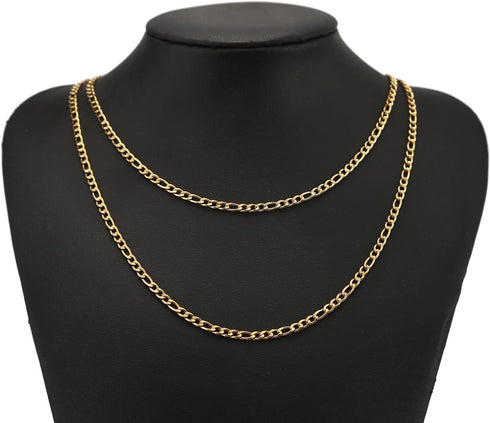 Shuaizhennuo Figaro Chain Link 32.8 Feet 304 Stainless Steel Bracelet Necklace Chain Spool in Bulk for DIY Men Women Jewelry Making with Lobster C...