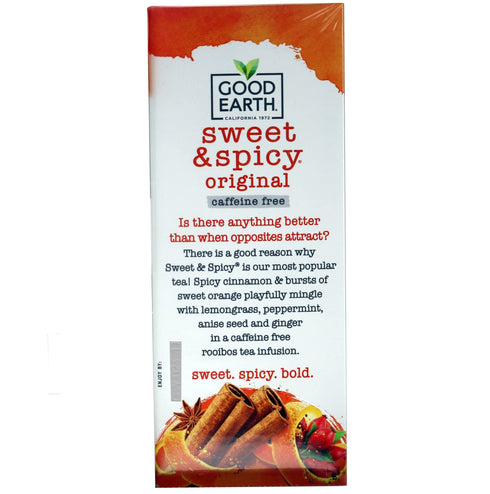 Good Earth Sweat & Spicy Caffeine Free Herbal Tea - Single Box w/ 25 Tea Bags...