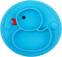 Baby Divided Plate Silicone- Portable Non Slip Child Feeding Plate with Suction Cup for Children Babies and Kids BPA Free Baby Dinner Plate Microw...