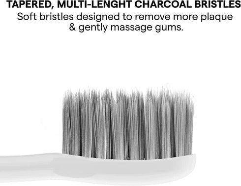Acteh Charcoal Coated Bamboo Toothbrush Replacement Heads Compatible with Acteh, JetWave UV, Sonic Edge, eBrush Models...