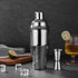 Cocktail Shaker with Double Measuring Jigger,18/8 Stainless Steel 24oz Martini Shaker Set,Drink Shaker Built-In Strainer,Bartender Kit. (Black)...