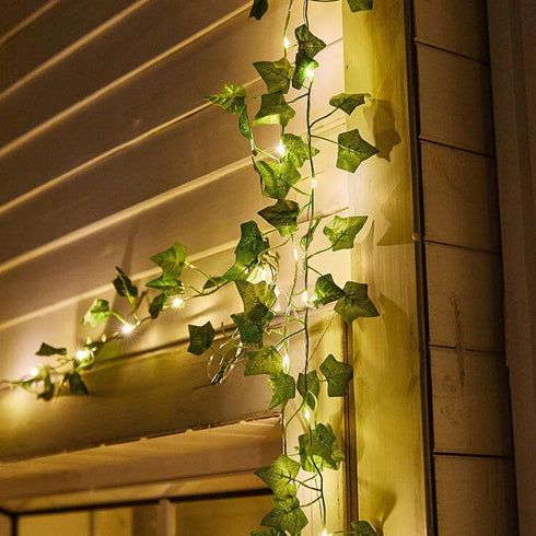 Green Ivy Leaves Fairy String Lights, 26.3FT 80LED Vine String Lights USB Powered with 8 Modes, IP65 Waterproof LED String Lights, Hanging Ivy Lig...