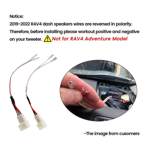 RED WOLF Car Front Dash Tweeter Speaker Wiring Harness for 2008-2022 Toyota RAV4 Camry 4Runner Highlander Scion, 2010-2019 Subaru Forester Factory...