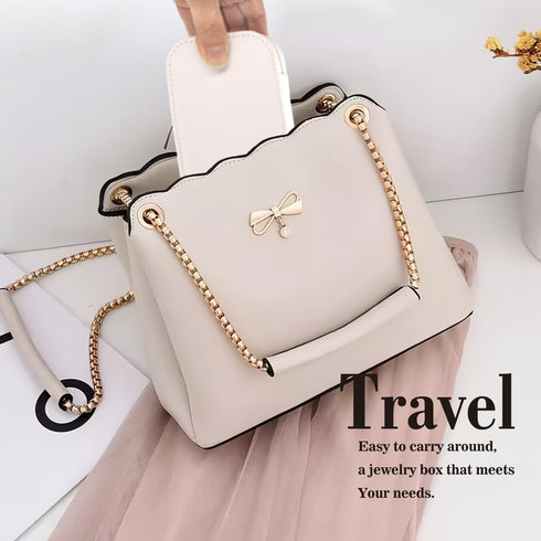 Small Jewelry Travel Case for Women & Girls Mini Leather Jewelry Box Is Portable Jewelry Case Travel For Fine Jewelry, White Travel Jewelry Case O...