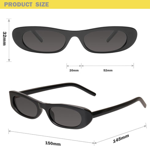mosanana Elongated Narrow Cat Eye Sunglasses for Women MS52357...