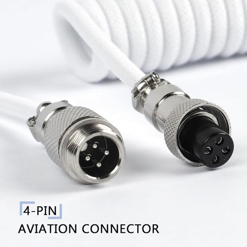 C01Pro Coiled USB C Cable for Gaming Keyboard,Nylon Braided Mechanical Keyboard Cable with Detachable Metal Aviator,Double-Sleeved,Pro Custom Type...