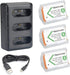 NP-BX1 Newmowa Replacement Battery (3-Pack) and 3-Channel USB Charger Set for Sony NP-BX1, DSC-RX100, DSC-RX100M III,IV, V/VII,ZV-1...