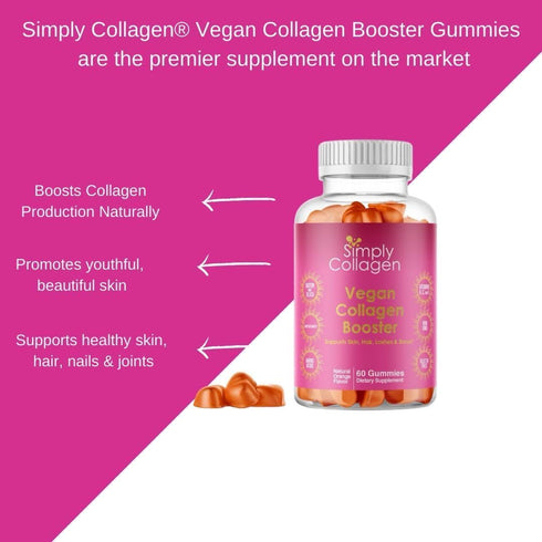 Simply Collagen® Vegan Collagen Booster Gummies for Women & Men - Promotes Youthful & Beautiful Skin, Hair, Nails & Lashes - Key Amino Acids & Ant...