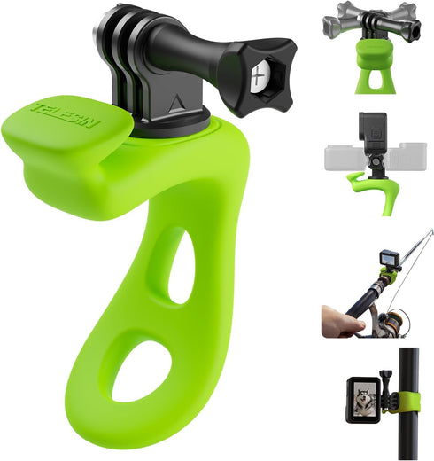 TELESIN Camera Flexible Mount 360 Strap Mount Wrap Band for GoPro Insta360 DJI Action Osmo Pocket Bike Motorcycle Handlebar Roll Bar Tube Clip Hol...