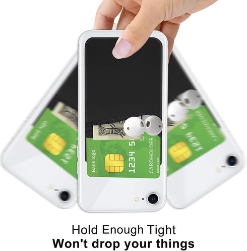 Senose Phone Wallet, Phone Card Holder Stick On Silicone Credit Card Holder for Back of Phone, Business Card & Id Compatible for iPhone Android An...