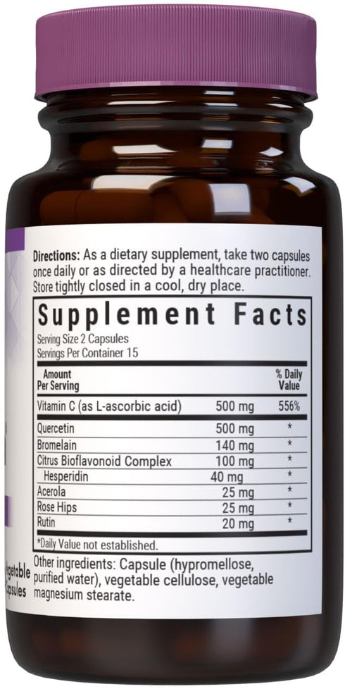 Bluebonnet Nutrition Super Quercetin Vegetable Capsules, Vitamin C Formula, Best for Seasonal & Immune Support, Non GMO, Gluten Free, Soy Free, Mi...