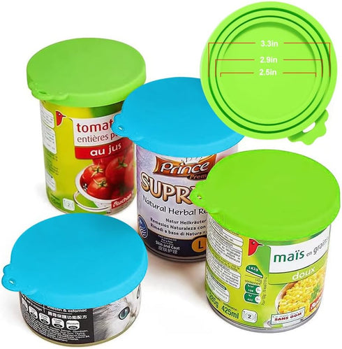 ZukoCert 4-Pack Cat Dog Food Can Lids, Pet Food Can Lids Fit Three Different Size Standards, With Two Spoons, Fits Most Cat And Dog Cans...