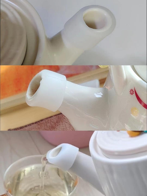 Teapot Spout Protectors?Silicone Teapot Tea Pot Spout Cover Sleeve drip-proof and leak-proof teapot spout Protector 3pcs White...