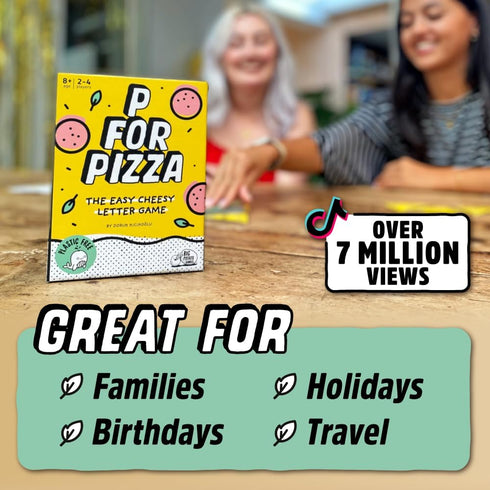 P for Pizza Board Game: Build a Giant Pizza Before Anyone Else Family Travel Game Great for Adults and Kids | Perfect for Holidays and Camping...
