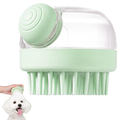 Pet brush, pet massage brush for cats and dogs, multifunctional bath brush with shampoo dispenser, suitable for puppies and cats or other furry pe...