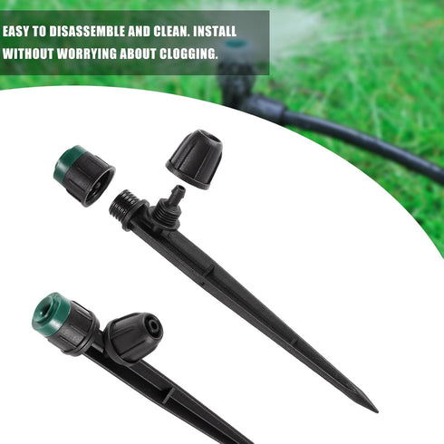 Drip Irrigation Emitters Sprayers for 1/4" Tubing, with Lock Barbed Adjustable 360 Degree Water Flow Drippers Sprayer for Garden Watering System. ...
