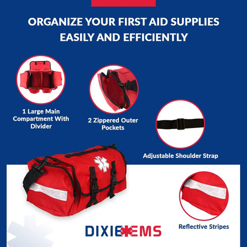 Dixigear First Responder On Call Trauma Bag W/Reflectors - Red...