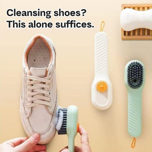 2 in 1 Multifunction Cleaning Brush with hooks, Multifunctional Liquid Shoe Brush, 2024 Newest Cleaning Brush with Soap Dispenser, Injectable Mult...