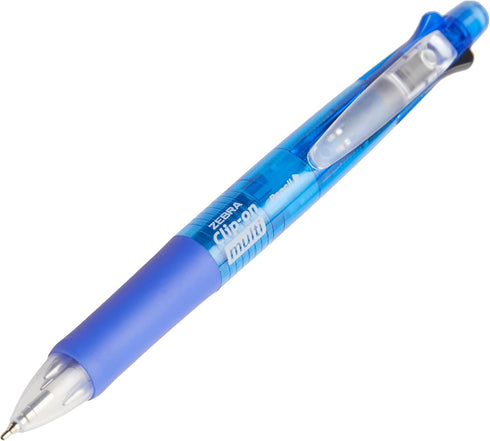 Zebra Clip-On Multifunctional Pen, Clear Blue Barrel (B4SA1-BL)...