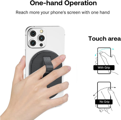 AUROX Magnetic Phone Grip Holder for MagSafe, Phone Grip Strap Holder as Kickstand, Magnetic Finger Phone Grip Stand Holder, Compatible with iPhon...